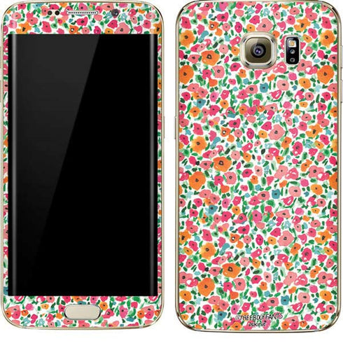 Bouffants and Broken Hearts Watercolor Floral Galaxy S7 Edge Skin