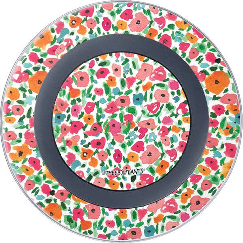 Bouffants and Broken Hearts Watercolor Floral Wireless Charger Skin