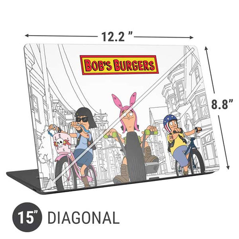 Bobs Burgers Bike Squad Universal Laptop 15in (12.2 x 8.8in) Skin