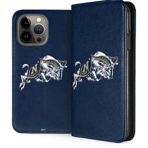 United States Naval Academy Bill The Goat iPhone 15 Pro Max Folio Case