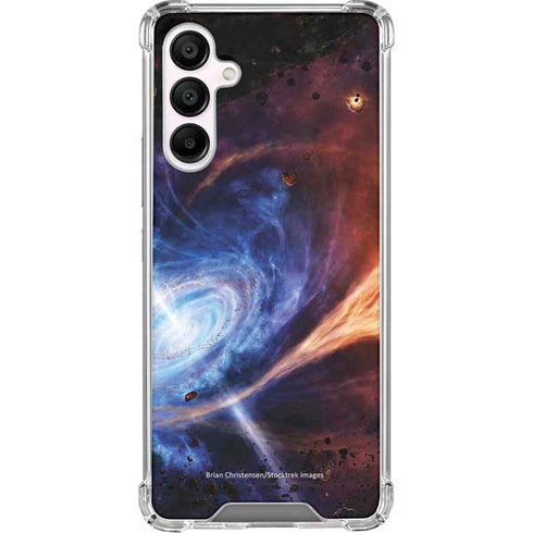 StockTrek Binary System Orbiting near a Black Hole Galaxy A16 5G Clear Case