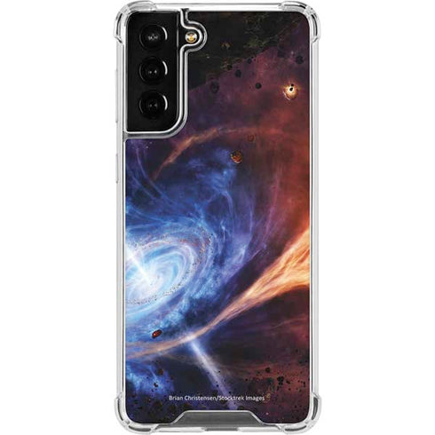 StockTrek Binary System Orbiting near a Black Hole Galaxy S21 FE Clear Case