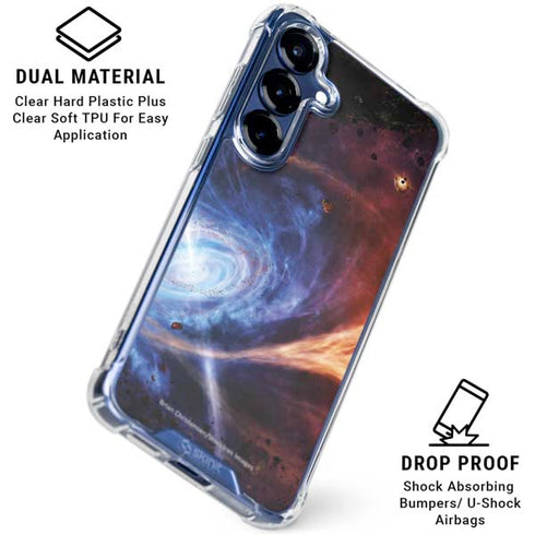 StockTrek Binary System Orbiting near a Black Hole Galaxy S25 Plus Clear Case