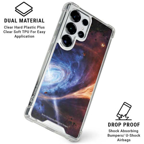 StockTrek Binary System Orbiting near a Black Hole Galaxy S25 Ultra Clear Case