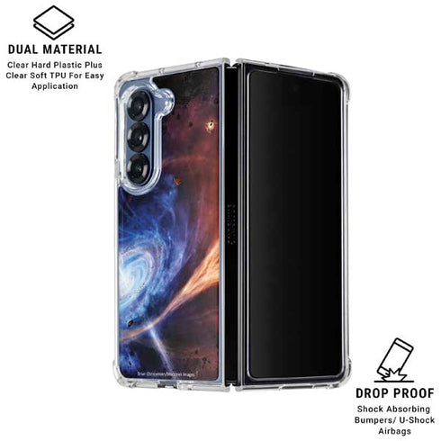 StockTrek Binary System Orbiting near a Black Hole Galaxy Z Fold6 Clear Case