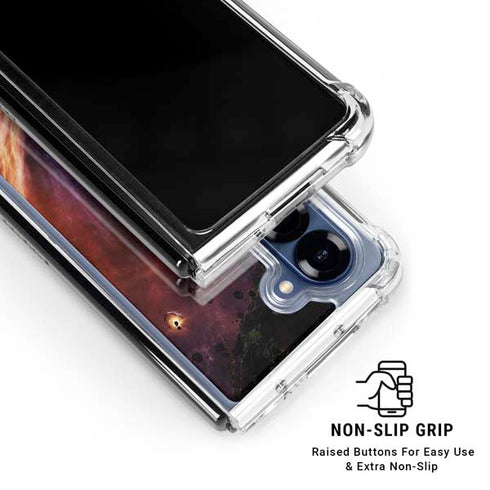 StockTrek Binary System Orbiting near a Black Hole Galaxy Z Fold6 Clear Case