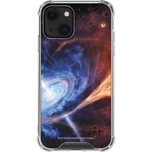 StockTrek Binary System Orbiting near a Black Hole iPhone 14 Plus Clear Case