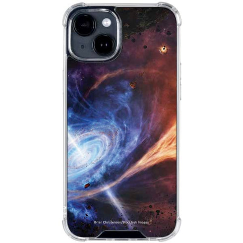 StockTrek Binary System Orbiting near a Black Hole iPhone 15 Clear Case
