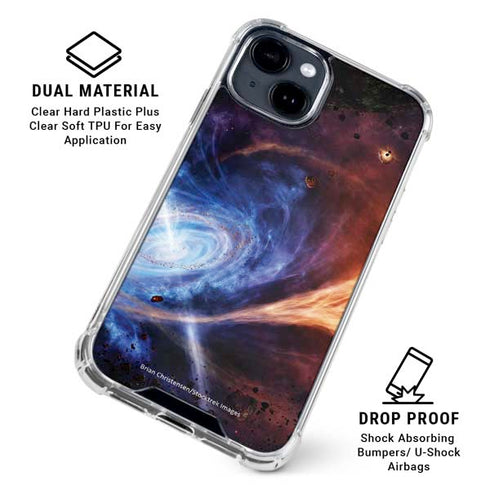 StockTrek Binary System Orbiting near a Black Hole iPhone 15 Clear Case