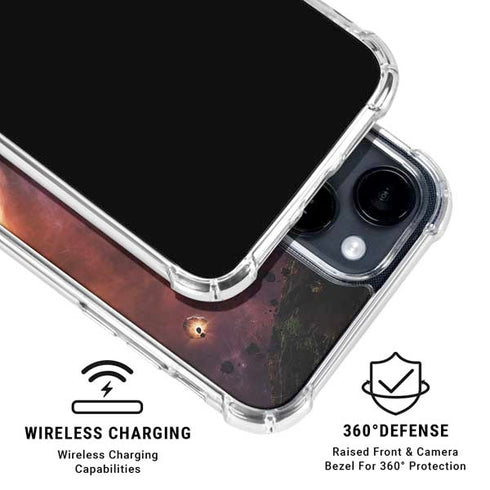 StockTrek Binary System Orbiting near a Black Hole iPhone 15 Clear Case