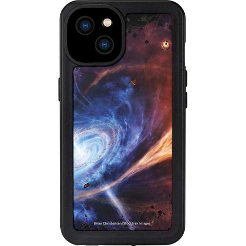 StockTrek Binary System Orbiting near a Black Hole iPhone 15 Plus Waterproof Case