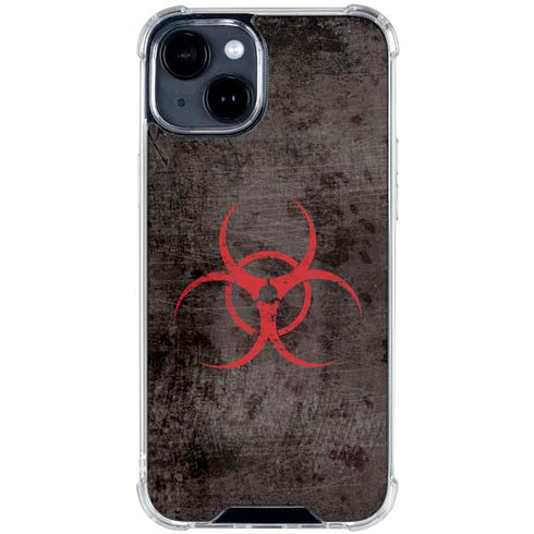 Biohazard Red iPhone 15 Clear Case