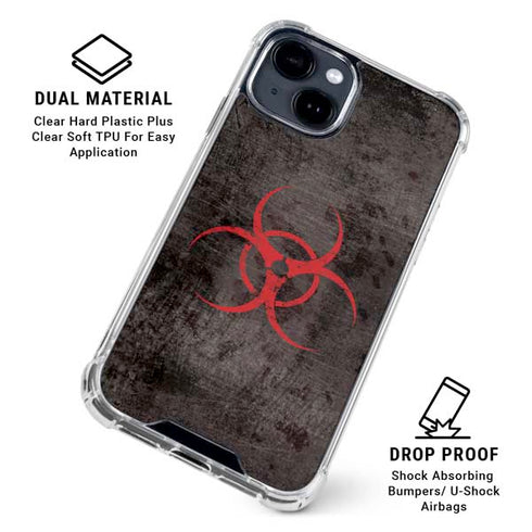 Biohazard Red iPhone 15 Clear Case