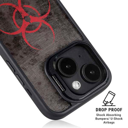 Biohazard Red iPhone 15 Kickstand Case