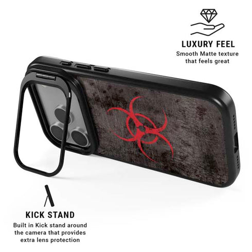 Biohazard Red iPhone 17 Pro Kickstand Case
