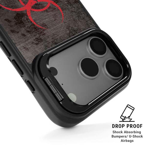 Biohazard Red iPhone 17 Pro Kickstand Case