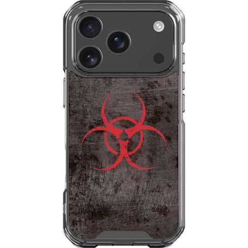 Biohazard Red iPhone 18 Pro Clear Case