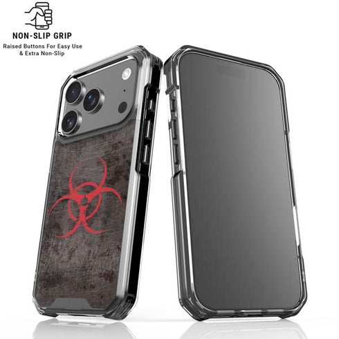 Biohazard Red iPhone 18 Pro Clear Case