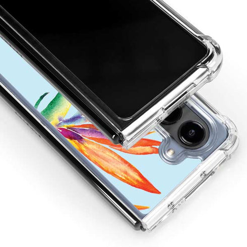 Birds of Paradise Summer Galaxy Z Fold5 5G Clear Case