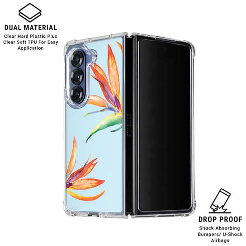 Birds of Paradise Summer Galaxy Z Fold6 Clear Case