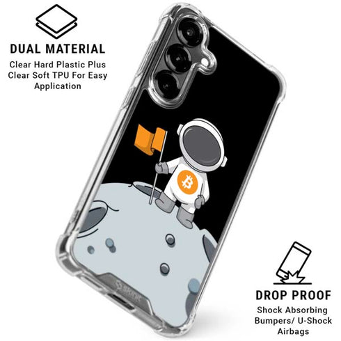Bitcoin Astronaut Galaxy S26 Plus Clear Case