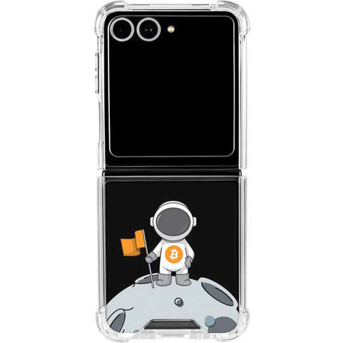 Bitcoin Astronaut Galaxy Z Flip7 Clear Case