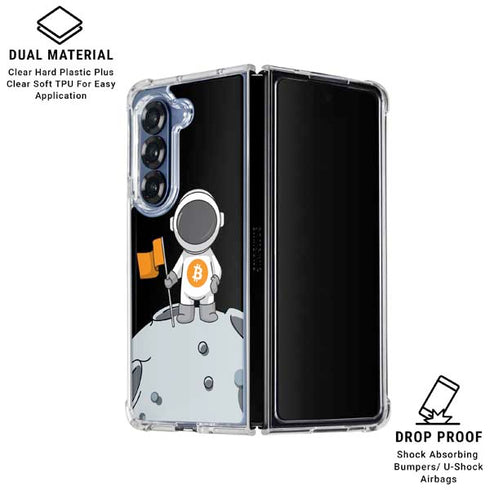 Bitcoin Astronaut Galaxy Z Fold6 Clear Case