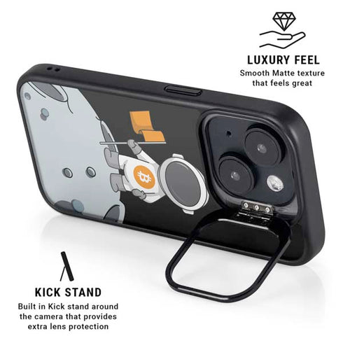 Bitcoin Astronaut iPhone 14 Kickstand Case