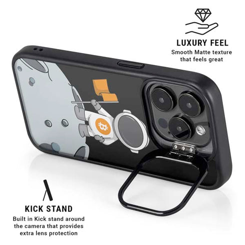 Bitcoin Astronaut iPhone 15 Pro Kickstand Case
