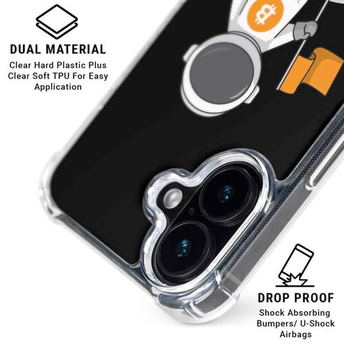 Bitcoin Astronaut iPhone 16 Plus Clear Case