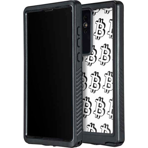 Bitcoin Pattern Galaxy S24 Ultra Waterproof Case