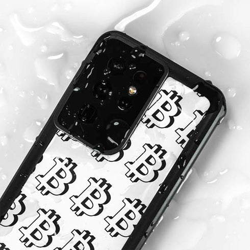 Bitcoin Pattern Galaxy S24 Ultra Waterproof Case