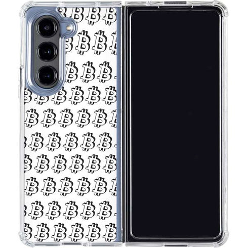 Bitcoin Pattern Galaxy Z Fold5 5G Clear Case