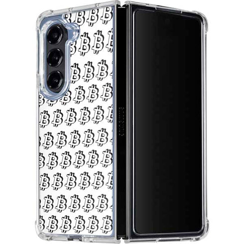Bitcoin Pattern Galaxy Z Fold5 5G Clear Case