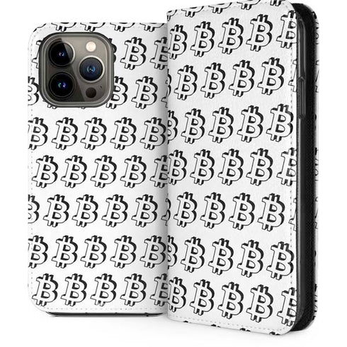Bitcoin Pattern iPhone 14 Pro Max Folio Case