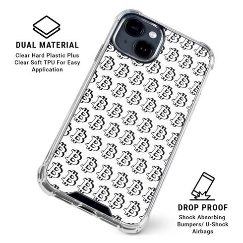 Bitcoin Pattern iPhone 15 Clear Case