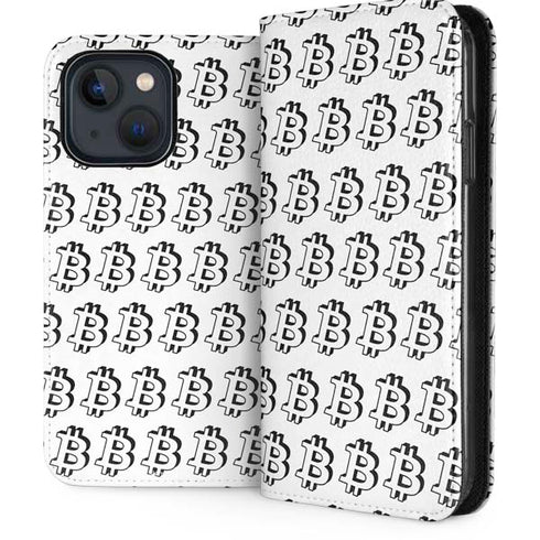 Bitcoin Pattern iPhone 15 Folio Case