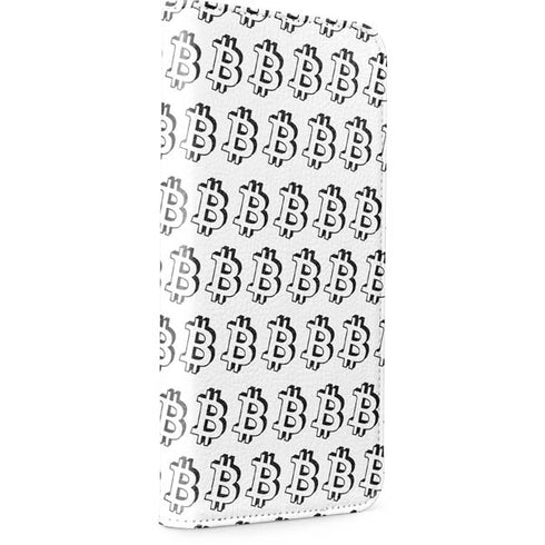 Bitcoin Pattern iPhone 15 Plus Folio Case