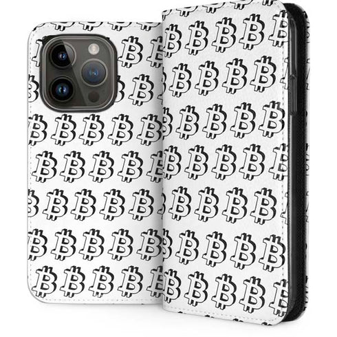 Bitcoin Pattern iPhone 15 Pro Folio Case