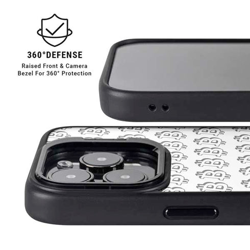 Bitcoin Pattern iPhone 15 Pro Kickstand Case