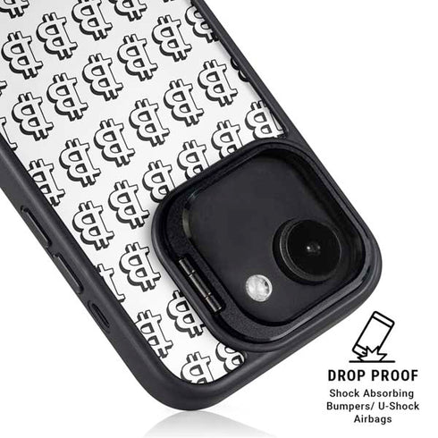 Bitcoin Pattern iPhone 16e Kickstand Case