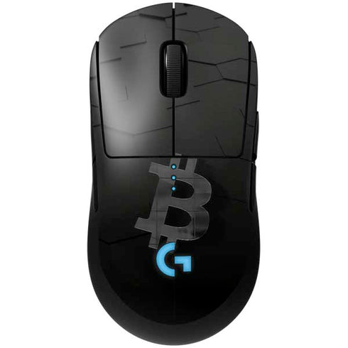 Bitcoin Textured Logo G Pro Wireless Gaming Mouse Skin