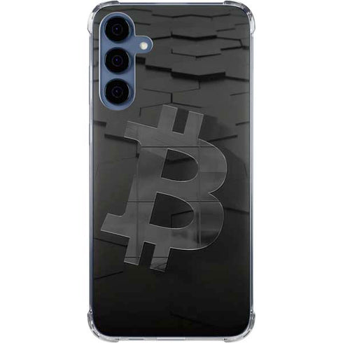 Bitcoin Textured Logo Galaxy A55 5G Clear Case