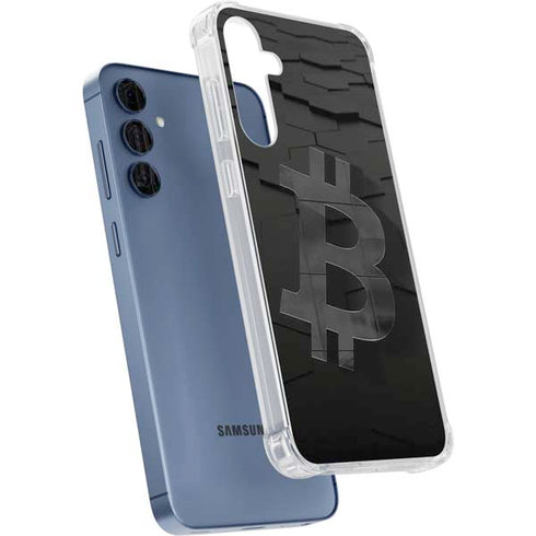 Bitcoin Textured Logo Galaxy A55 5G Clear Case