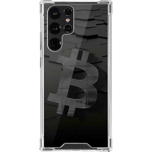 Bitcoin Textured Logo Galaxy S22 Ultra Clear Case