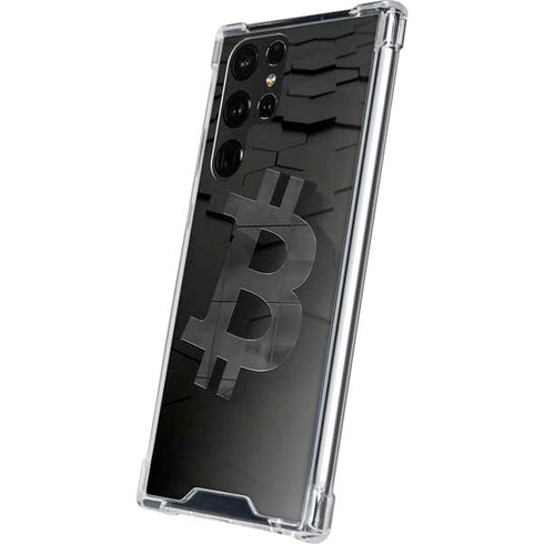 Bitcoin Textured Logo Galaxy S22 Ultra Clear Case