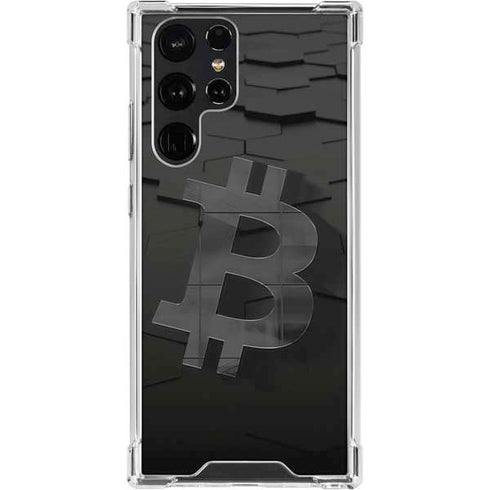 Bitcoin Textured Logo Galaxy S23 Ultra Clear Case