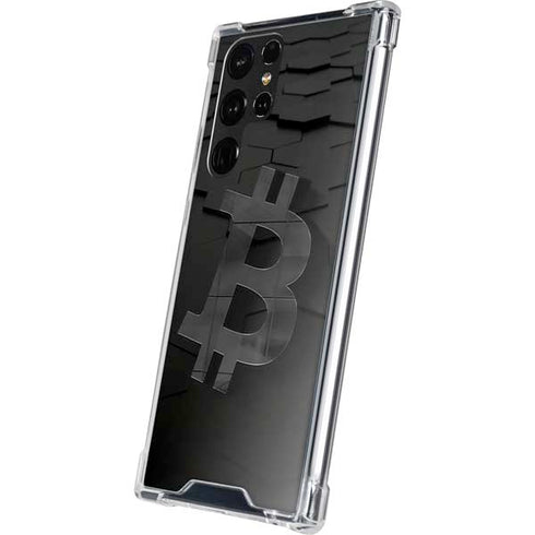 Bitcoin Textured Logo Galaxy S23 Ultra Clear Case