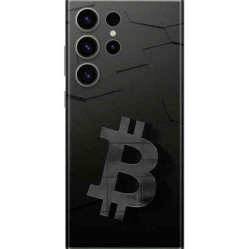 Bitcoin Textured Logo Galaxy Skins