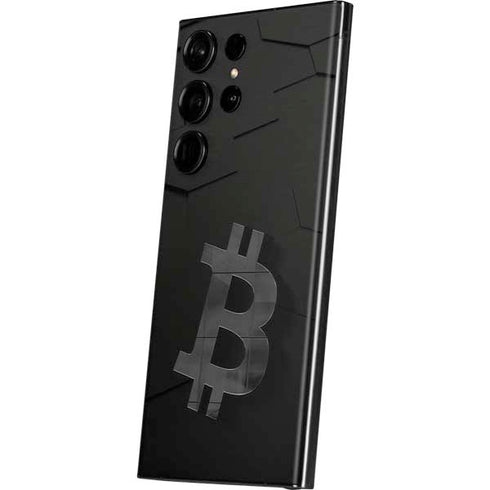 Bitcoin Textured Logo Galaxy Skins